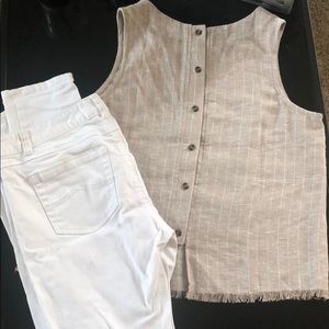 Drew Tan Fringe Tank Top